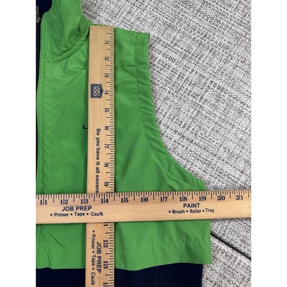 LRL Ralph Lauren Active Fleece Vest Green Navy Full Zip Draw Cord Hem Size M - Picture 12 of 14